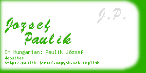 jozsef paulik business card